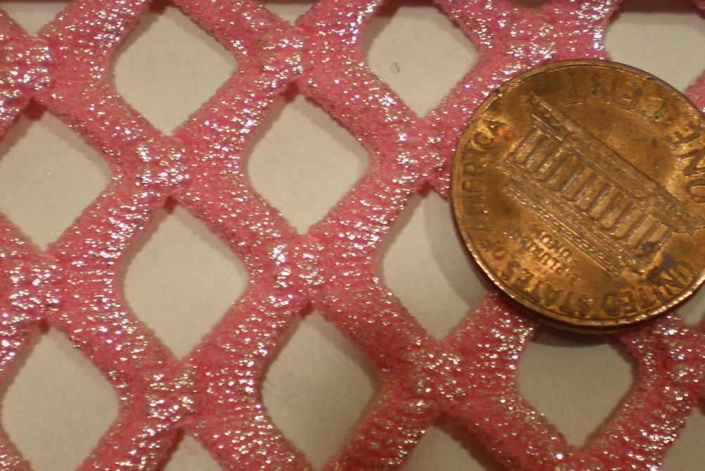 3.Pink-Silver Diamond Hole Metallic Mesh